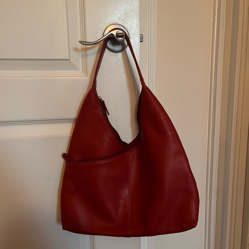 Red leather bag
